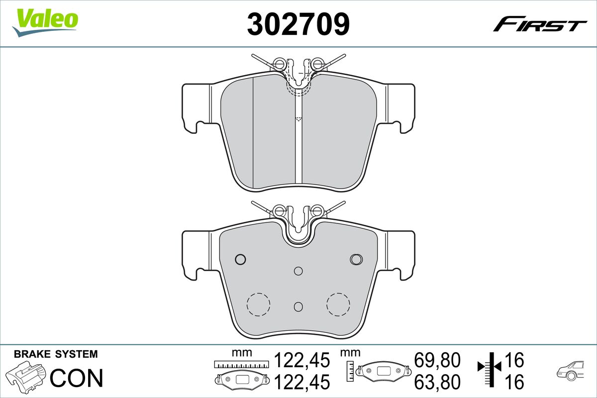 Set placute frana,frana disc 302709 VALEO